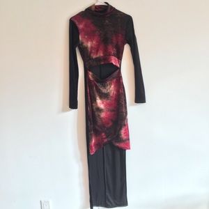 Velvet crushed tie dye dress
